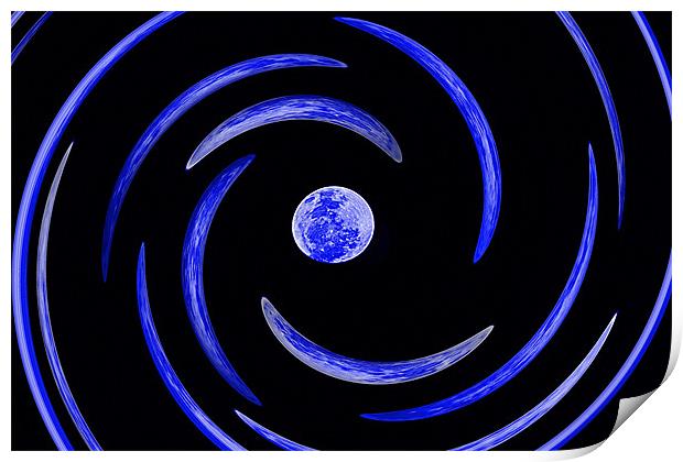 Blue Moon Swirl Print by Donna Collett