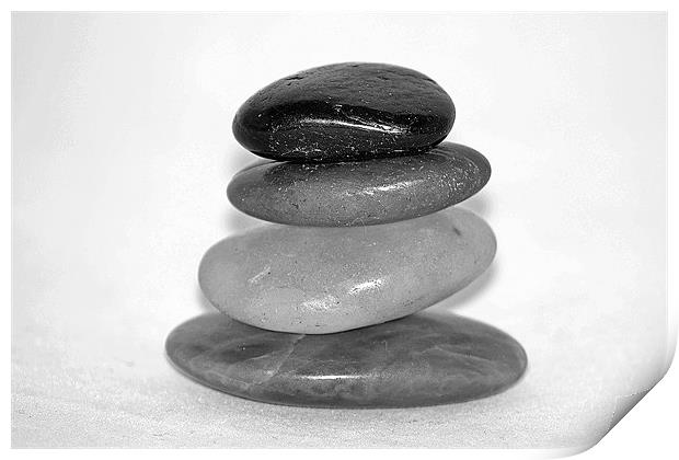 Stack of Stones in B&W Print by Donna Collett