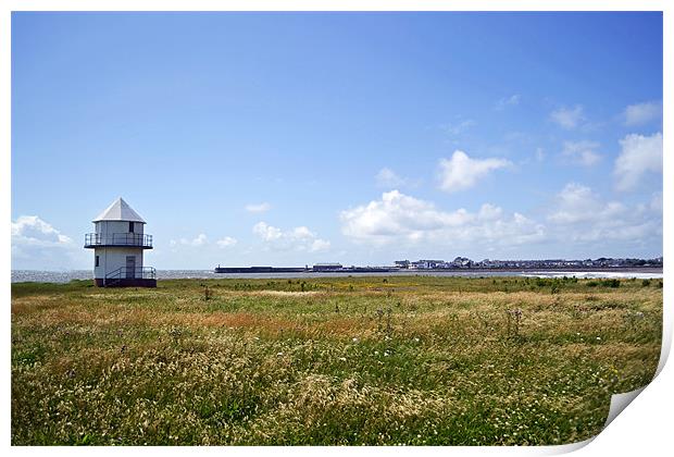 Lifeguards Tower at Sandy Bay Print by Donna Collett