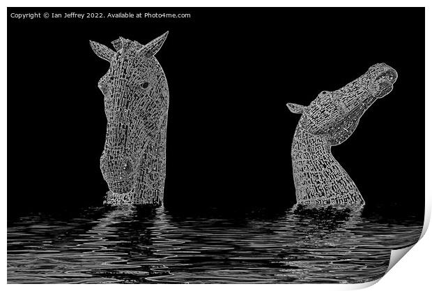 The Falkirk Kelpies Print by Ian Jeffrey