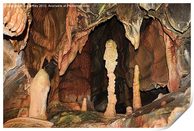 Cave Formations Print by Ian Jeffrey