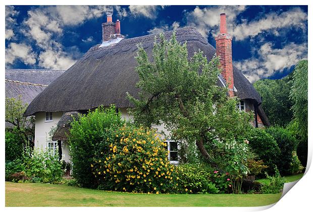 Thatched Cottage Print by Ian Jeffrey