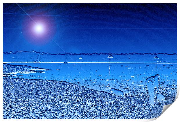 Blue Solent Print by Ian Jeffrey