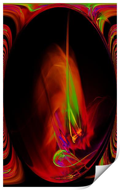 Neon Flame Print by Ian Jeffrey