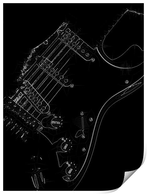 Guitar Print by Ian Jeffrey