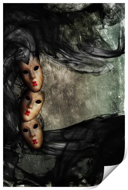 Behind the Mask Print by Dawn Cox