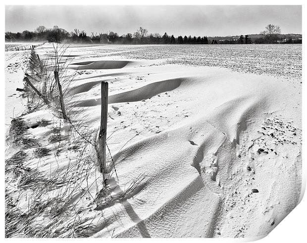 Snow drifts, snow landscape Print by Dawn Cox