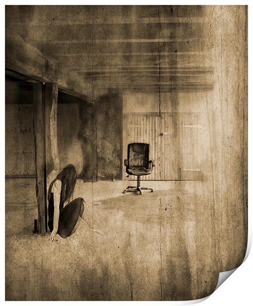 girl in an empty room Print by Dawn Cox