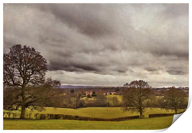 View across the Kent Weald Print by Dawn Cox