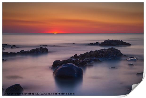 Sunset long exposure seascape Print by Izzy Standbridge