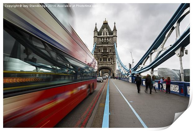  Bus on Tower Bridge, London Print by Izzy Standbridge