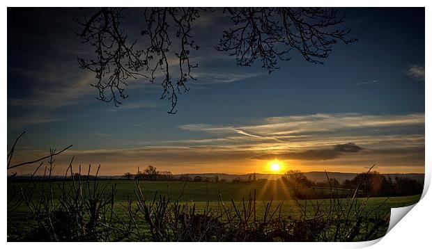 Winter Sundown Print by richard downes