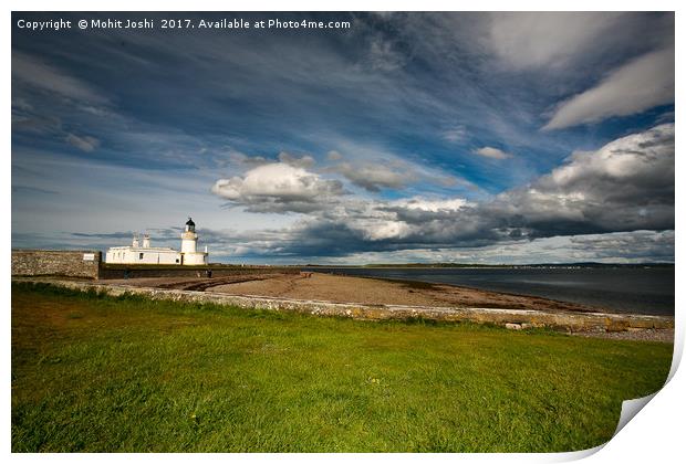 Lighthouse at Chanonry Point in Scotland Print by Mohit Joshi