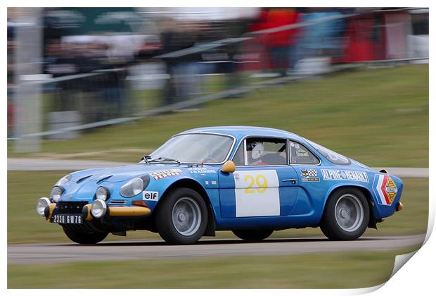 Alpine A110 Rallycar Print by Phil Hall