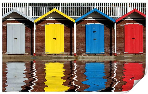 Swanage beach huts Print by Tony Bates
