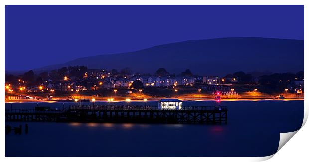 Swanage at night Print by Tony Bates