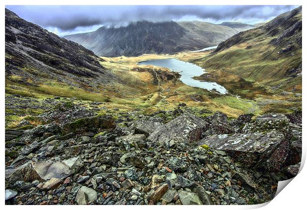 llyn idwal from the Devil's Kitchen Print by Tony Bates