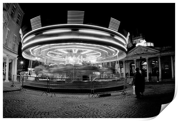 Street merry-go-round Print by Tony Bates