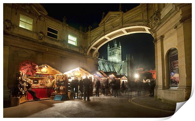 Bath Christmas Market Print by Tony Bates