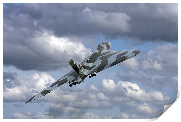 Avro vulcan bomber xh558 at Abingdon air show. Print by Tony Bates