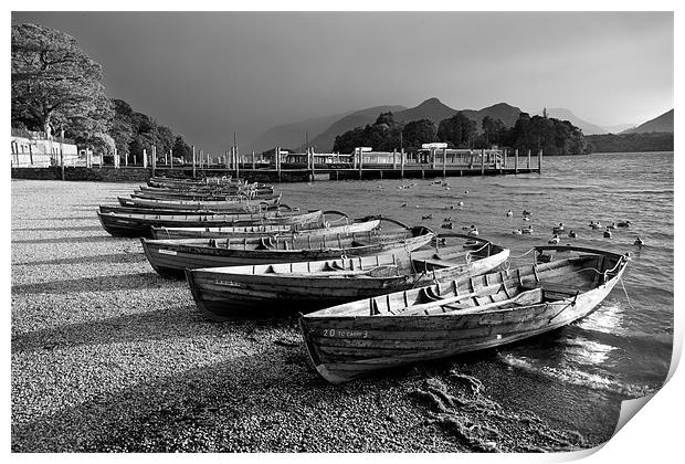 Derwent water B&W Print by Tony Bates