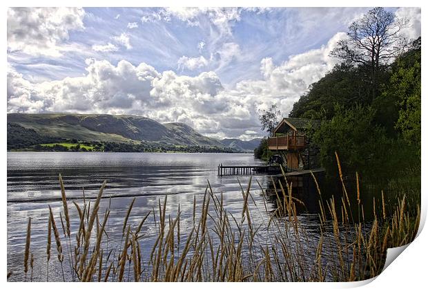 Ullswater boat house Print by Tony Bates