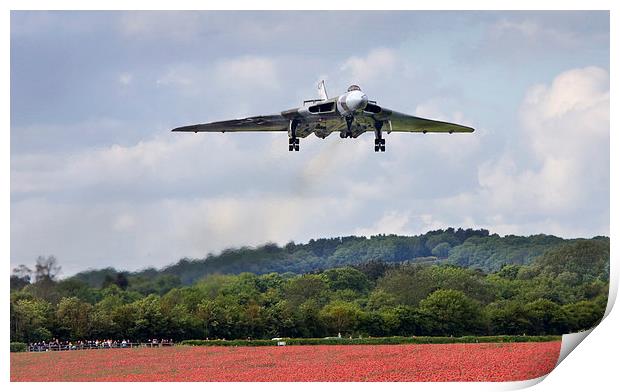 Avro Vulcan XH558 landing at Abingdon Print by Tony Bates