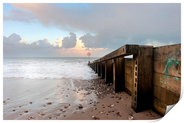  Coastal Groyne Print by Tony Bates