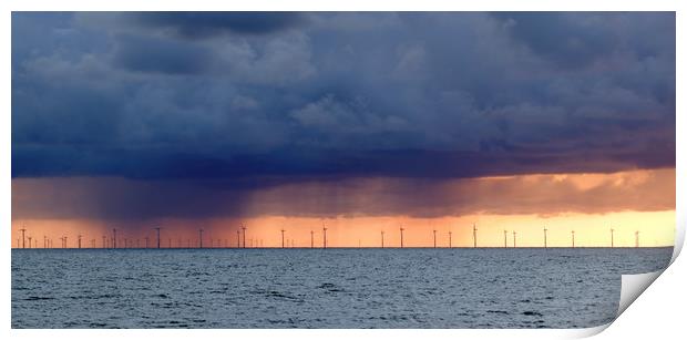 Offshore Wind Farm Llandudno Print by Tony Bates
