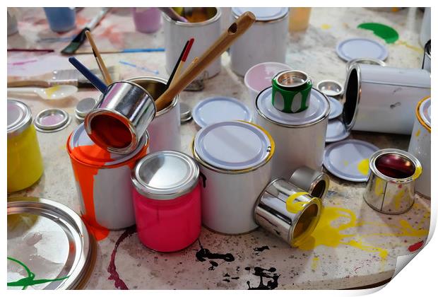 Pots of paint Print by Tony Bates