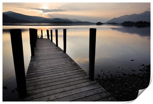 Derwent water Cumbria Print by Tony Bates