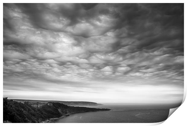 Asperitas clouds  Dorset coast Print by Tony Bates