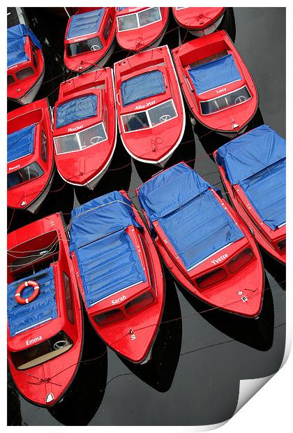 Red Boats Print by Tony Bates