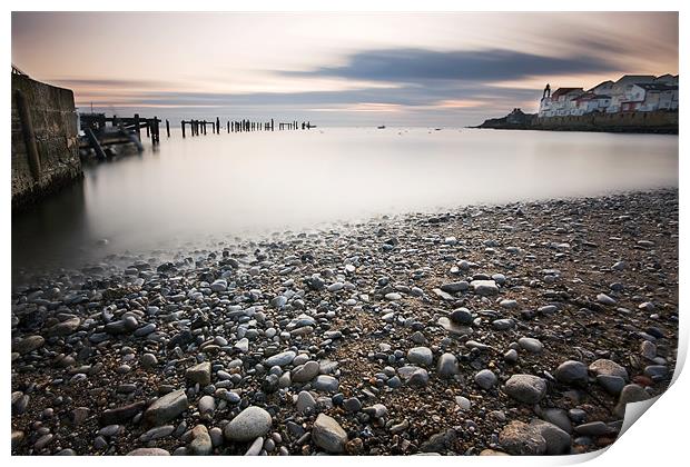 Old Pier remains Print by Tony Bates