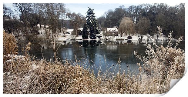 The Thames in Winter Print by Tony Bates