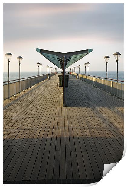 Boscombe Pier Shelter Print by Tony Bates