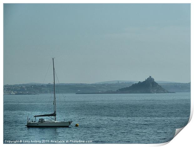 The Mount from Penzance Print by Lucy Antony