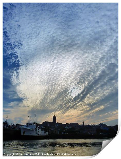 Sky over Penzance Print by Lucy Antony