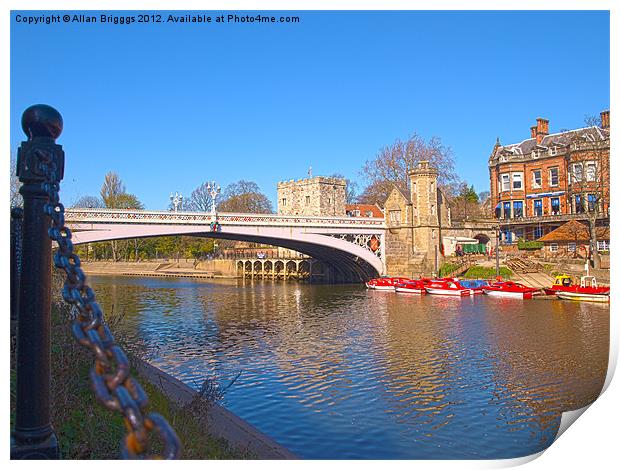 York Lendal Bridge over River Ouse Print by Allan Briggs