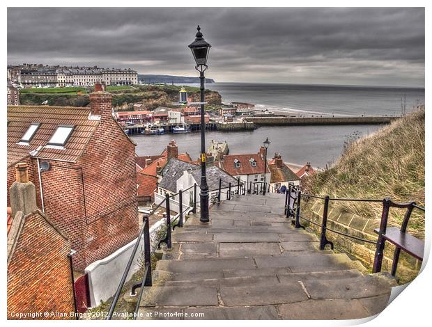 Whitby On a Cloudy Day Print by Allan Briggs