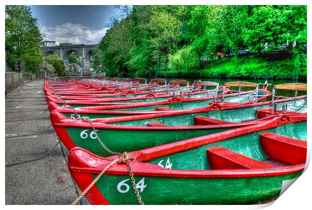 Knaresborough Rowing Boats Print by Allan Briggs