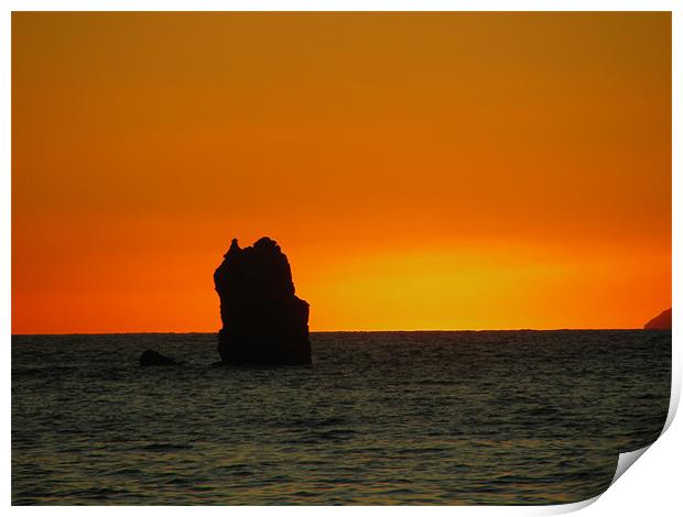Sunset off the south coast of Sardinia Print by Madeline Harris