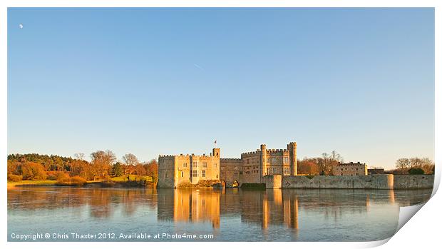 Majestic Leeds Castle on Ice Print by Chris Thaxter