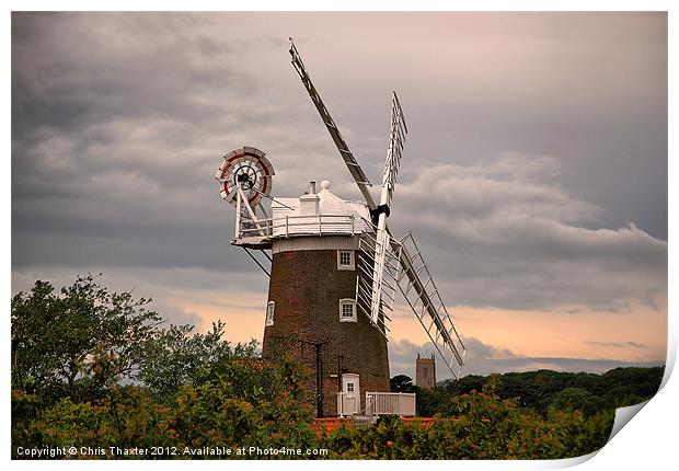 Cley Windmill Print by Chris Thaxter
