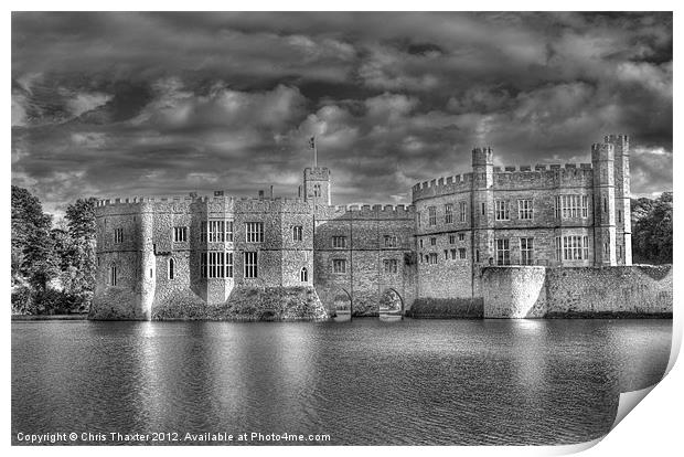 Leeds Castle in Black and White Print by Chris Thaxter