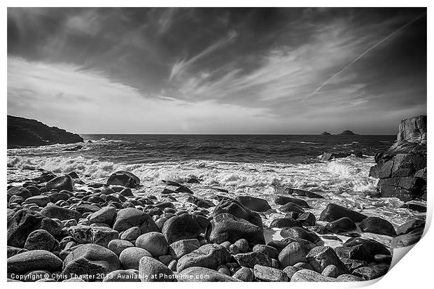 Cot Valley Porth Nanven 4 Black and White Print by Chris Thaxter
