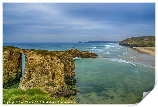 Perranporth Beach 2 Print by Chris Thaxter