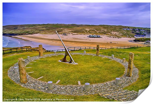 Perranzabuloe Millenium Sundial Print by Chris Thaxter