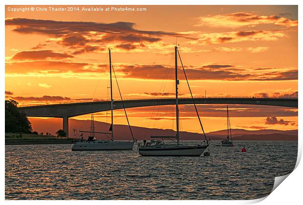 Skye Bridge Sunset Print by Chris Thaxter