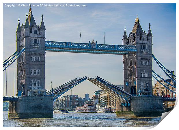Tower Bridge Opened  Print by Chris Thaxter